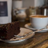 Self made chocolate cake at Cafe Liebling in Kiel