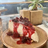 The most amazing half baked half cold cheese cake    at Vegan Xpress in Mitzpe Ramon