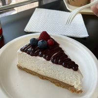 Fruit cheesecake at Radagast Vegan Bakery in Rome