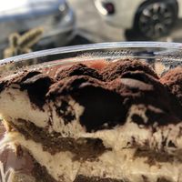 Tiramisu layers   at Radagast Vegan Bakery in Rome