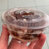 Tiramisù serving in a compostable container  at Radagast Vegan Bakery in Rome