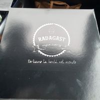 The brand at Radagast Vegan Bakery in Rome