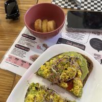Nuggets (ne mancano 3 o 4)  e avocado toast   at Radagast Vegan Bakery in Rome