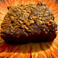 Peanut and chocolate brownie  at Radagast Vegan Bakery in Rome