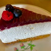 Wild berries cheesecake  at Radagast Vegan Bakery in Rome