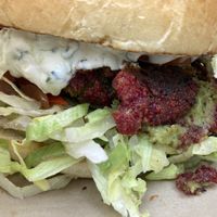 Vegan burger   at Mini Cafe Golf in Ljubljana