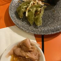 Grilled gyoza and pickled ginger  at Yakinori - Bristol in Bristol