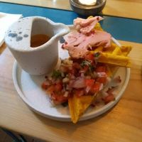 Tumeric Waffles, Pickled Cauliflower at Fint in Leeds
