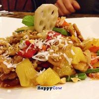 Vegan Chicken with pineapple at Mandarin Lotus in Agoura Hills, CA at Mandarin Lotus in Agoura Hills