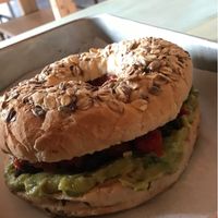 Vegan bagel/sandwich at Grains 864 in Faro