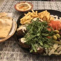 Sharing plate  at Mazaya Falafel - Starowiślna in Krakow