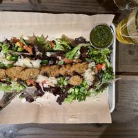 Banger on a tasty salad and a beer!   at Bangers & Brews in Bend