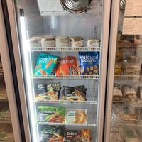 Fridge with vegan meats at Verde Brote - Las Heras in Buenos Aires