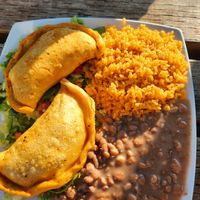 Chorizo and vegan cheese empanadas at La Cabana de Raya in Astoria