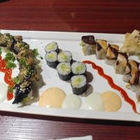 Eggplant Veggita, Avocado and Shroomalicious Maki rolls at Crystal Fish in Monterey