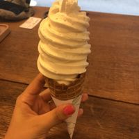 Soy ice cream cone at QíShí Dòu Zhì Suǒ 其實豆製所 - Jinshan South in Taipei