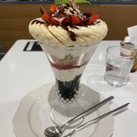 Strawberry banana chocolate parfait   at Futaba Fruits Parlor in Kawasaki