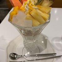 Tropical fruit parfait at Futaba Fruits Parlor in Kawasaki