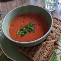 Tomato soup at Manipura Ethic Cafe & Bar in Baku