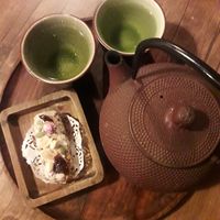 Chocolate bar and tea pot at Manipura Ethic Cafe & Bar in Baku