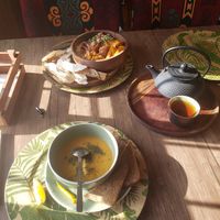Soup and bowl at Manipura Ethic Cafe & Bar in Baku