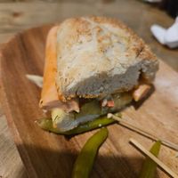 Hotdog sandwich at Manipura Ethic Cafe & Bar in Baku