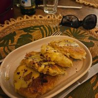 Incredible draniki with cheese 🤩 at Manipura Ethic Cafe & Bar in Baku