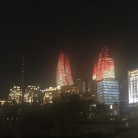 View from the roof top  at Manipura Ethic Cafe & Bar in Baku