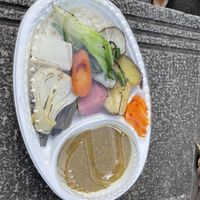 Vegan coconut curry with veggies  at Natural Harmony Coa in Yokohama