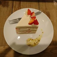 Strawberry tofu cake at Natural Harmony Coa in Yokohama