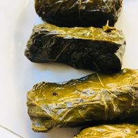 Homemade warm wine leaves  at Oikeio in Athens