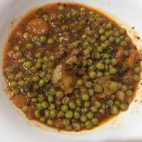 Peas with tomatoes carrot and potatoes  at Oikeio in Athens