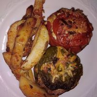 Gemista - be aware of the cheese on top!! I didn't know it has when I'd ordered it.. at Oikeio in Athens