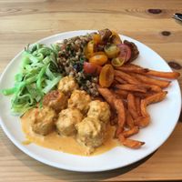 Mixed platter with vegan choices at Bliss - Solaris in Tallinn