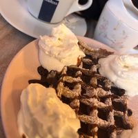 Waffles, chocolate and cream all Vegan 🌱  #Veganuary at Kattakaffihusid in Reykjavik