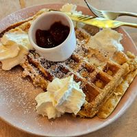 Vegan waffle at Kattakaffihusid in Reykjavik