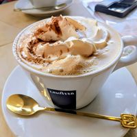 Plant milk coffee with vegan whip at Kattakaffihusid in Reykjavik