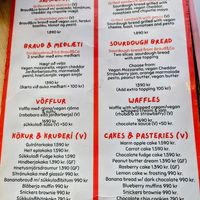 Menu at Kattakaffihusid in Reykjavik