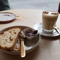 Sourdough bread with vegan chocolate spread at Kattakaffihusid in Reykjavik