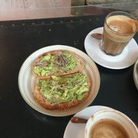 Avocado toast with sprouts  at Kattakaffihusid in Reykjavik
