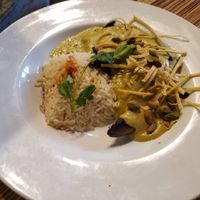 Pistachio spicy mole sauce - portabellas sauteed in a mole sauce. Outstanding. at Mayahuel in Sacramento