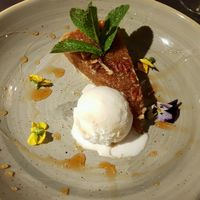 Pecan & treacle tart at The Riverside Inn in Bournemouth