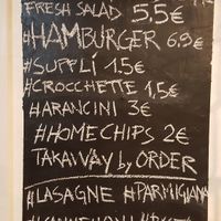 Menu at Vegan Italy in Tallinn