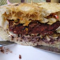 Burger at Vegan Italy in Tallinn