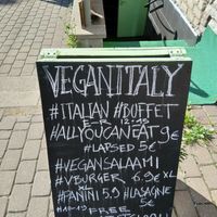 Sign at Vegan Italy in Tallinn