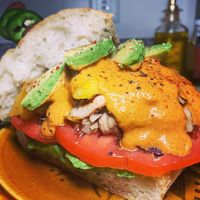 Nacho Jackfruit Sandwich  at Hub City Permaculture -The Kimchi Dude in Hagerstown