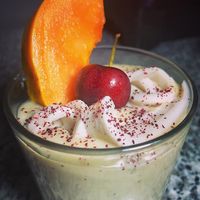 Tropical Fruit Smoothie with Young Coconut Meat at Hub City Permaculture -The Kimchi Dude in Hagerstown