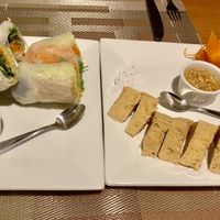 Tofu fresh rolls and tofu triangles  at The Boss in Barrington