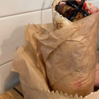 Vegan felafel wrap  at Falafel Place in Collingwood