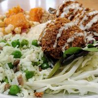 Falafel mixed plate at Falafel Place in Collingwood